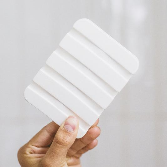 White Stone No-Mess Soap Dish Made with Diatomaceous Earth